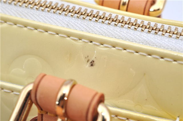 Auth Louis Vuitton Vernis Rose Wood Avenue Shoulder Bag Yellow M93508 LV 7130F