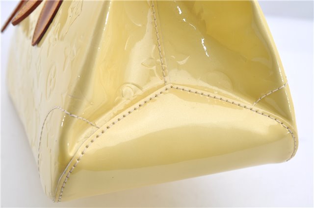 Auth Louis Vuitton Vernis Rose Wood Avenue Shoulder Bag Yellow M93508 LV 7130F