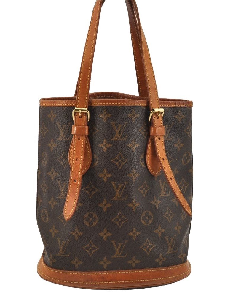 Authentic Louis Vuitton Monogram Bucket PM Shoulder Tote Bag M42238 Junk 7131I