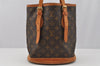 Authentic Louis Vuitton Monogram Bucket PM Shoulder Tote Bag M42238 Junk 7131I