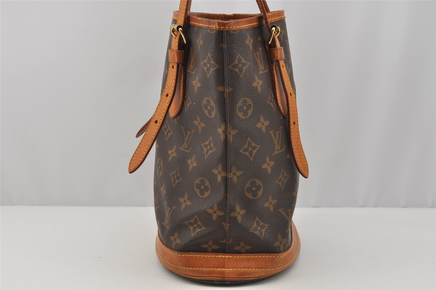 Authentic Louis Vuitton Monogram Bucket PM Shoulder Tote Bag M42238 Junk 7131I