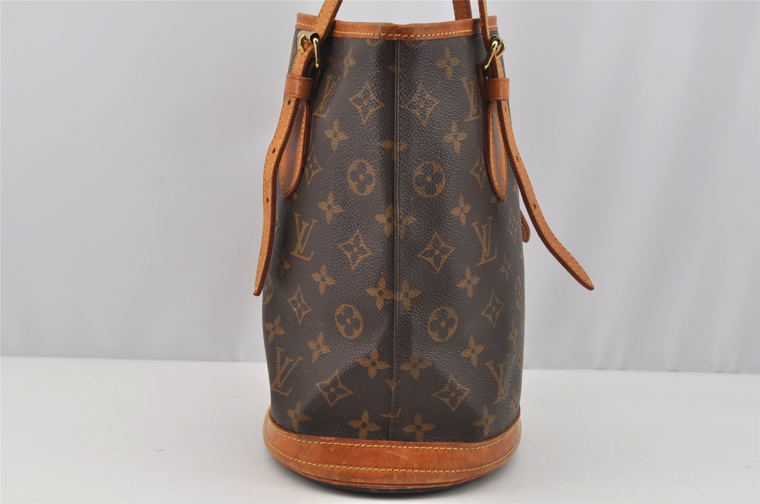 Authentic Louis Vuitton Monogram Bucket PM Shoulder Tote Bag M42238 Junk 7131I