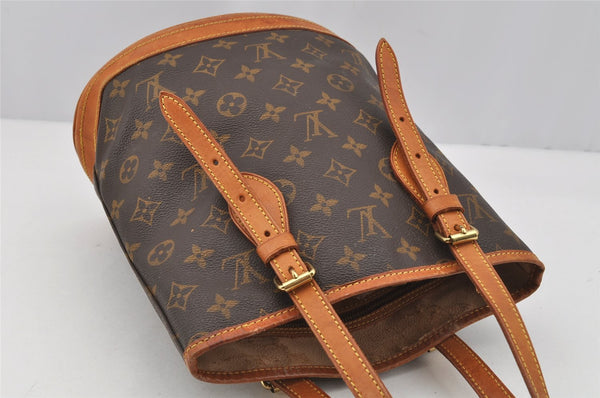 Authentic Louis Vuitton Monogram Bucket PM Shoulder Tote Bag M42238 Junk 7131I