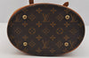 Authentic Louis Vuitton Monogram Bucket PM Shoulder Tote Bag M42238 Junk 7131I