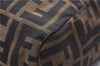 Authentic FENDI Zucca Hand Bag Pouch Purse Nylon Leather Brown 7132D