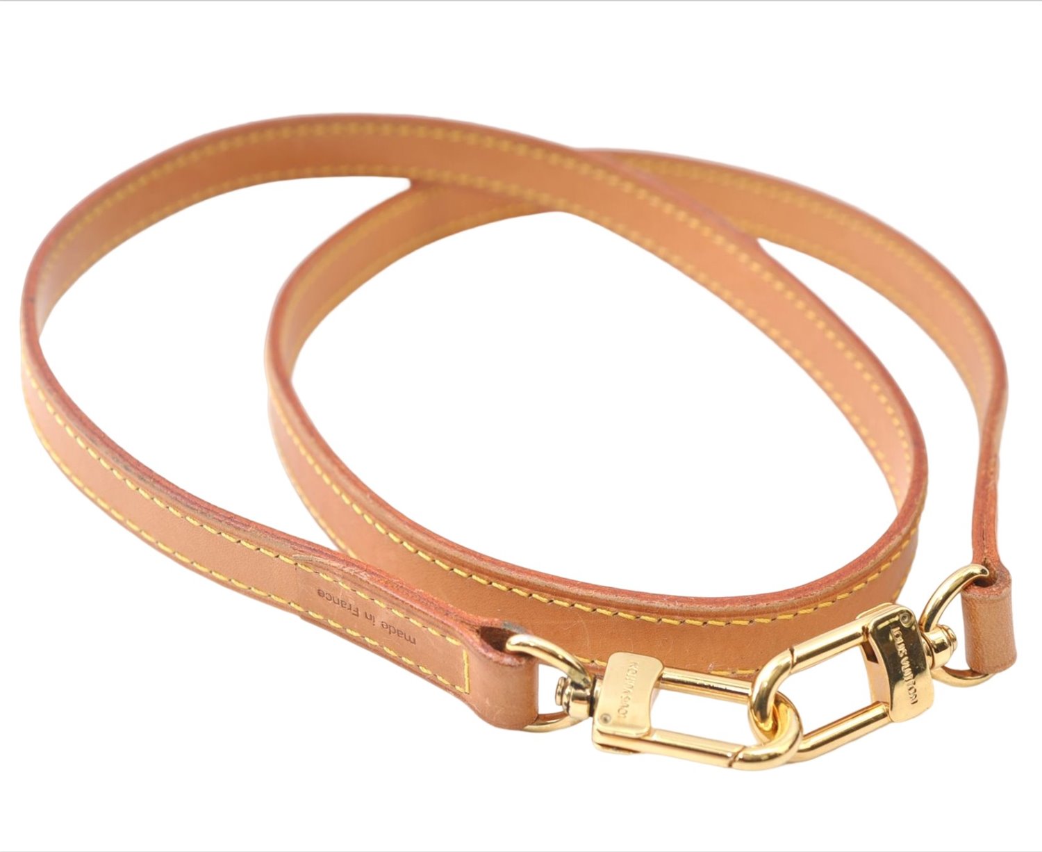 Authentic Louis Vuitton Leather Shoulder Strap Beige 39