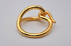 Authentic HERMES Scarf Ring Jumbo Circle Design Gold Tone Box 7132I