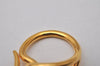 Authentic HERMES Scarf Ring Jumbo Circle Design Gold Tone Box 7132I