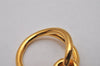 Authentic HERMES Scarf Ring Jumbo Circle Design Gold Tone Box 7132I