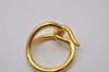 Authentic HERMES Scarf Ring Jumbo Circle Design Gold Tone Box 7132I