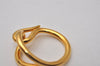 Authentic HERMES Scarf Ring Jumbo Circle Design Gold Tone Box 7132I