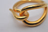 Authentic HERMES Scarf Ring Jumbo Circle Design Gold Tone Box 7132I