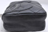 Authentic CHANEL Cambon Line Quilted Calf Skin Cigarette Case Pouch Black 7133C