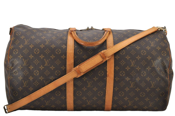 Auth Louis Vuitton Monogram Keepall Bandouliere 60 Boston Bag M41412 LV 7135D