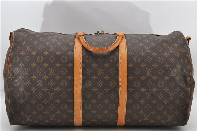 Auth Louis Vuitton Monogram Keepall Bandouliere 60 Boston Bag M41412 LV 7135D