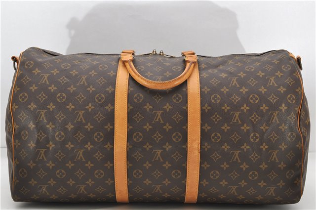 Auth Louis Vuitton Monogram Keepall Bandouliere 60 Boston Bag M41412 LV 7135D