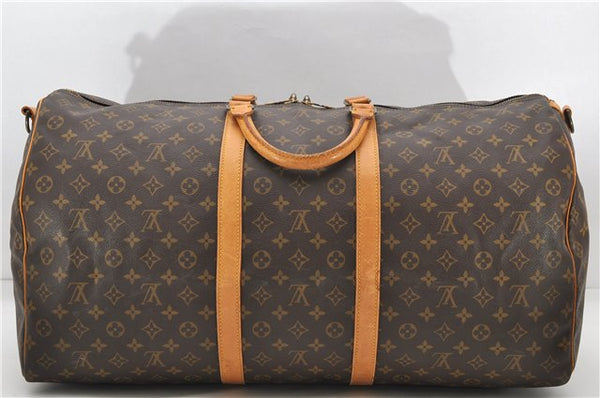 Auth Louis Vuitton Monogram Keepall Bandouliere 60 Boston Bag M41412 LV 7135D