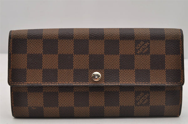 Authentic Louis Vuitton Damier Portefeuille Sarah Long Wallet N61734 Junk 7138I