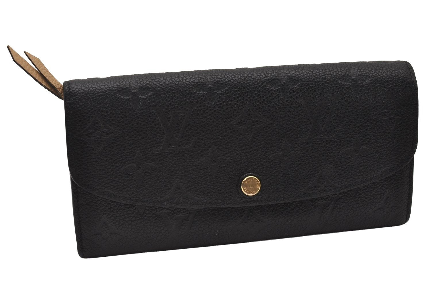 Auth Louis Vuitton Monogram Empreinte Portefeuille Emilie Wallet Black LV 7139I