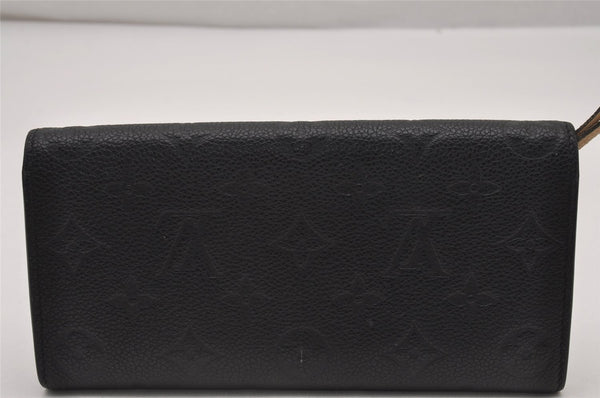 Auth Louis Vuitton Monogram Empreinte Portefeuille Emilie Wallet Black LV 7139I