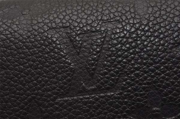 Auth Louis Vuitton Monogram Empreinte Portefeuille Emilie Wallet Black LV 7139I