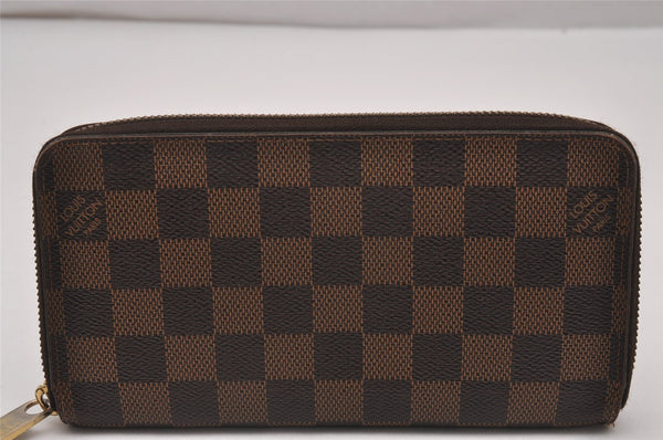 Authentic Louis Vuitton Damier Zippy Long Wallet Purse N60015 LV 7141I