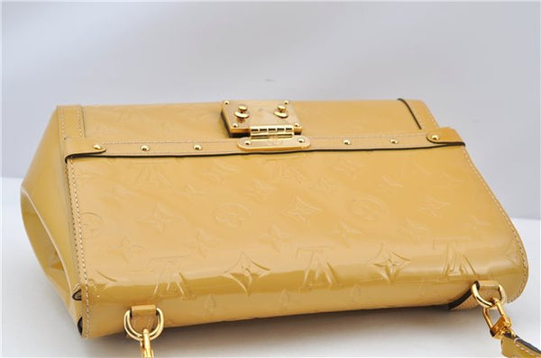 Authentic Louis Vuitton Vernis 2Way Shoulder Cross Body Bag Yellow LV 7142F