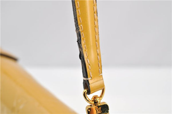 Authentic Louis Vuitton Vernis 2Way Shoulder Cross Body Bag Yellow LV 7142F