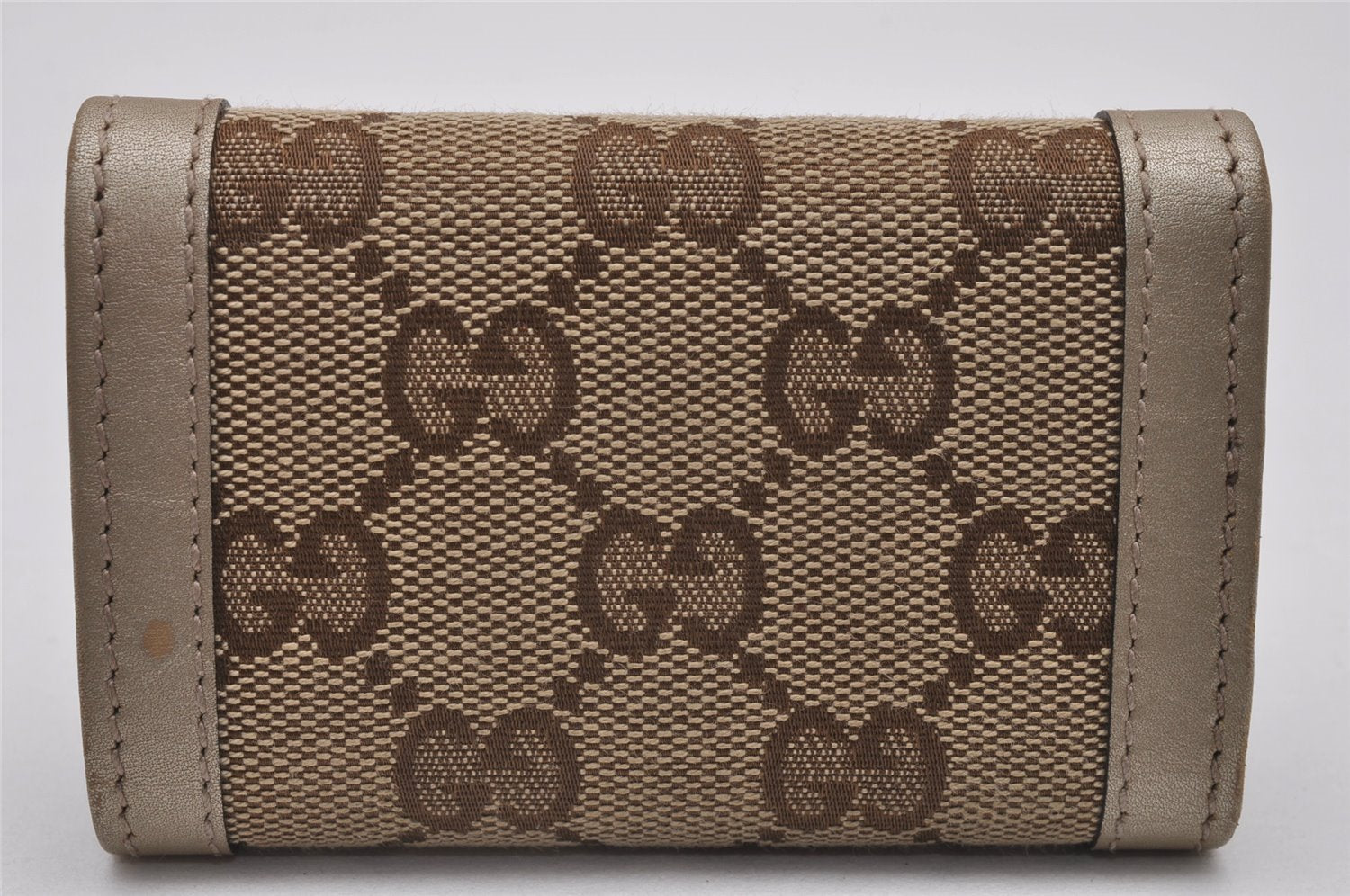 Authentic GUCCI Vintage 6 Hooks Key Case GG Canvas Leather 282432 Brown 7142I