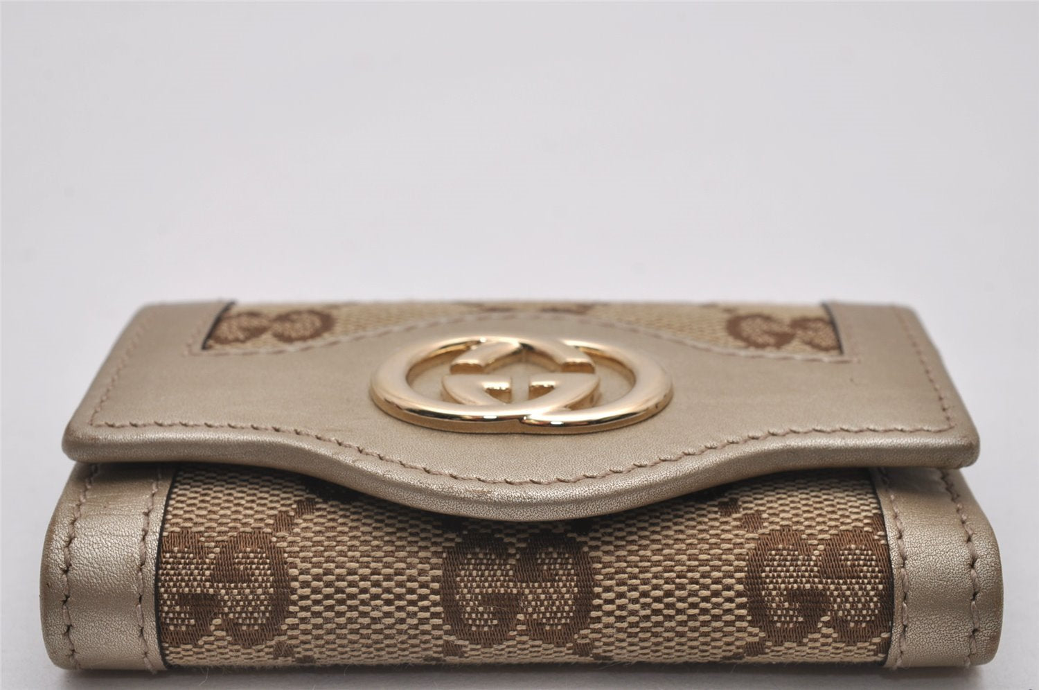 Authentic GUCCI Vintage 6 Hooks Key Case GG Canvas Leather 282432 Brown 7142I