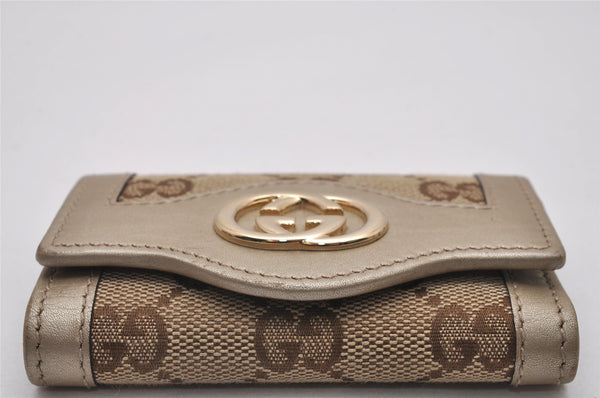 Authentic GUCCI Vintage 6 Hooks Key Case GG Canvas Leather 282432 Brown 7142I