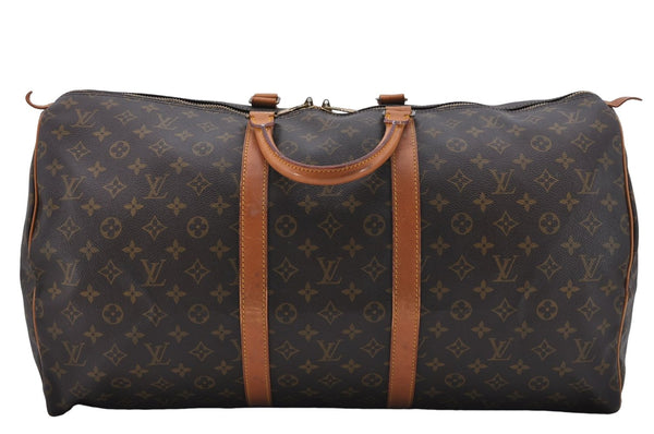 Authentic Louis Vuitton Monogram Keepall 55 Travel Boston Bag M41424 LV 7143D