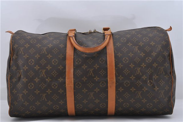 Authentic Louis Vuitton Monogram Keepall 55 Travel Boston Bag M41424 LV 7143D