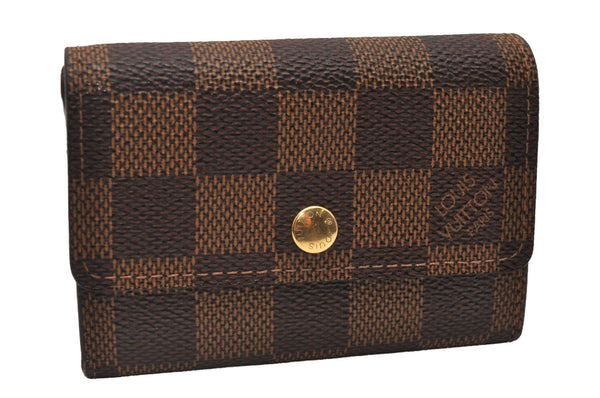 Authentic Louis Vuitton Damier Porte Monnaie Plat Coin Purse N61930 LV 7145I