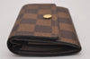 Authentic Louis Vuitton Damier Porte Monnaie Plat Coin Purse N61930 LV 7145I