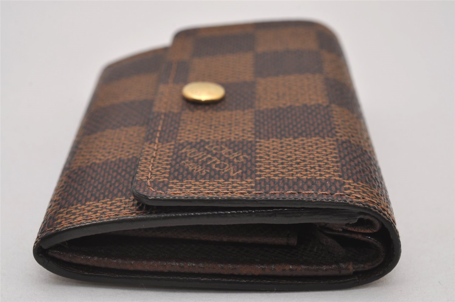 Authentic Louis Vuitton Damier Porte Monnaie Plat Coin Purse N61930 LV 7145I