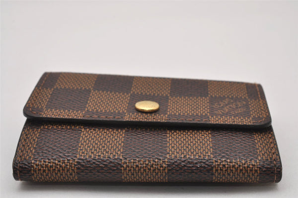 Authentic Louis Vuitton Damier Porte Monnaie Plat Coin Purse N61930 LV 7145I