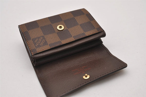 Authentic Louis Vuitton Damier Porte Monnaie Plat Coin Purse N61930 LV 7145I