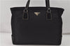 Authentic PRADA Nylon Tessuto Leather Shoulder Tote Bag Black 7149D