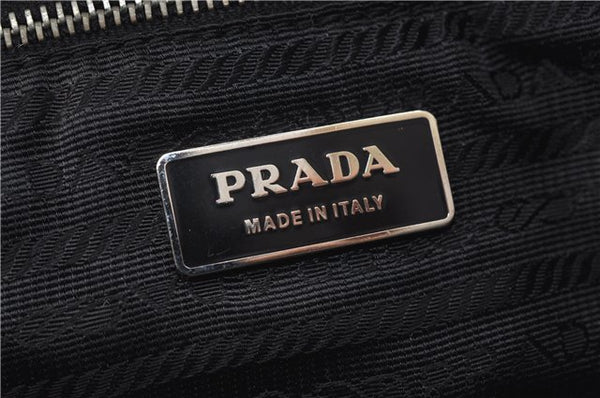 Authentic PRADA Nylon Tessuto Leather Shoulder Tote Bag Black 7149D