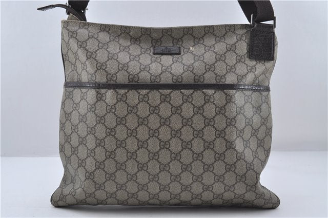 Authentic GUCCI Shoulder Cross Body Bag Purse GG PVC Leather 141198 Brown 7150D