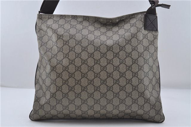 Authentic GUCCI Shoulder Cross Body Bag Purse GG PVC Leather 141198 Brown 7150D