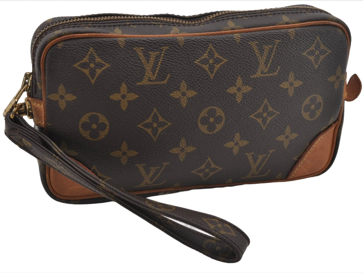 Authentic Louis Vuitton Monogram Marly Dragonne PM M51827 Clutch Hand Bag 7150E