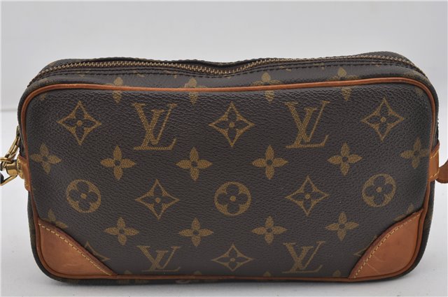 Authentic Louis Vuitton Monogram Marly Dragonne PM M51827 Clutch Hand Bag 7150E