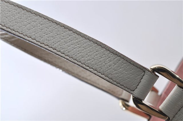 Authentic GUCCI Abbey Shoulder Tote Bag GG Canvas Leather 141472 Pink 7152D