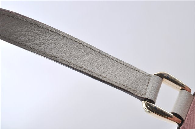 Authentic GUCCI Abbey Shoulder Tote Bag GG Canvas Leather 141472 Pink 7152D