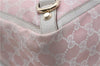 Authentic GUCCI Abbey Shoulder Tote Bag GG Canvas Leather 141472 Pink 7152D