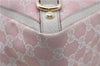 Authentic GUCCI Abbey Shoulder Tote Bag GG Canvas Leather 141472 Pink 7152D
