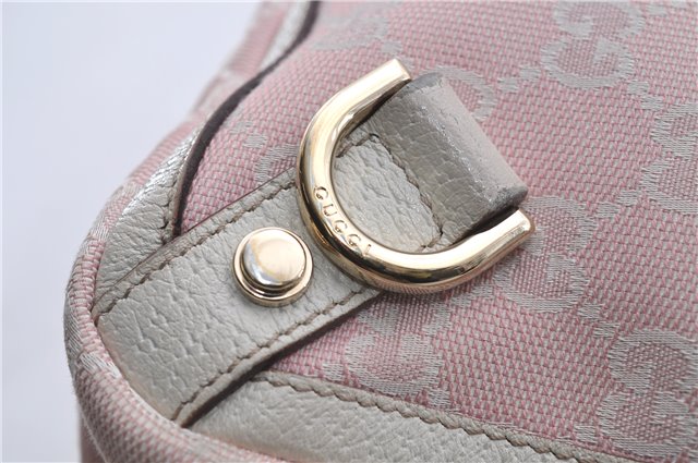 Authentic GUCCI Abbey Shoulder Tote Bag GG Canvas Leather 141472 Pink 7152D
