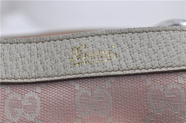 Authentic GUCCI Abbey Shoulder Tote Bag GG Canvas Leather 141472 Pink 7152D